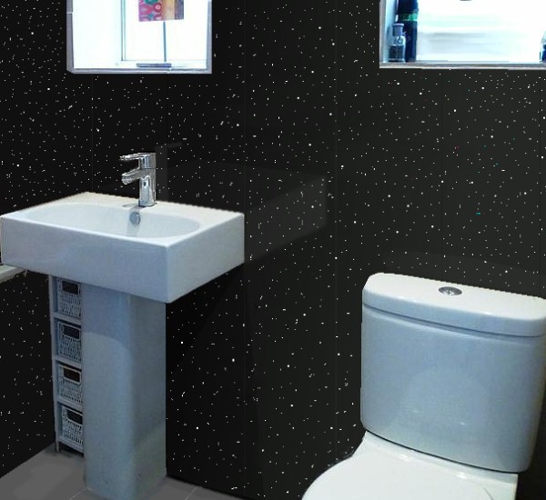 Vicenza black sparkle2.72 - Sparkle Effect Bathroom Cladding