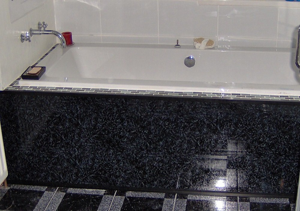 bath panel2 - Bath Panel - Black Marble Effect