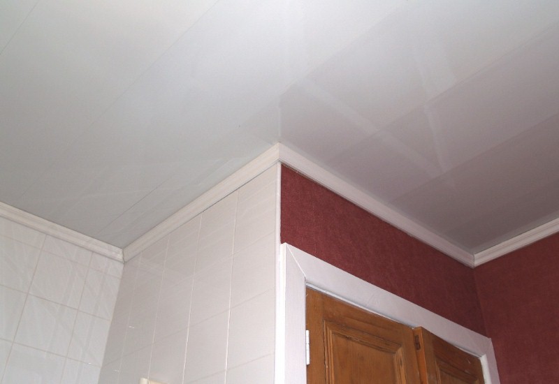gloss white bathroom ceiling cladding