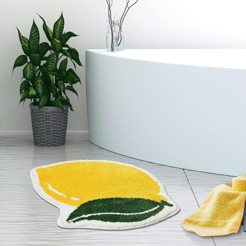 bath mat lemon fun design